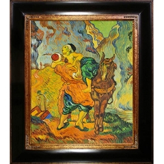 overstockArt The Good Samaritan After Delacroix 1890 作者 Van Gogh 带Opulent Frame