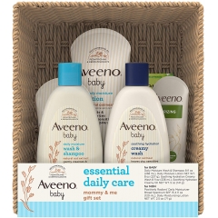 Aveeno 艾惟诺 Baby Essential 日常护理婴儿和妈妈礼品套装，包含多种护肤和沐浴产品，滋养宝宝，呵护妈妈，新妈妈和准妈妈的婴儿礼物，7 件