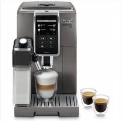 De'Longhi 德龍 Dinamica Plus 全自動咖啡機 ECAM 370.95.T 帶奶泡系統，一鍵式制備卡布奇諾/意式濃縮，3.5英寸TFT觸摸屏彩色顯示器/App控制，咖啡煮壺功能，钛制