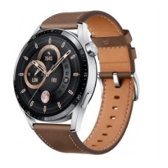 HUAWEI 華爲 WATCH GT 3 46 毫米智能手表,電池續航時間長,全天 SpO2 監控,AI 跑步訓練器,精确心率監測,100+ 訓練模式,棕色皮革,30個月保修